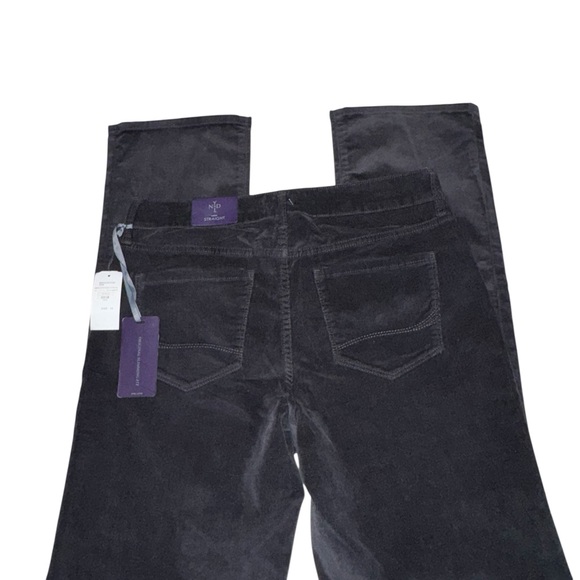 NWT NYDJ Black Straight Leg Women's Jeans Size 10 Gunmetal/Corduroy - Picture 4 of 9